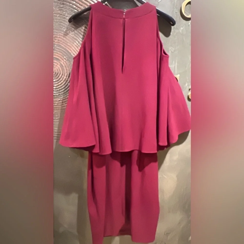 NWT Adrianna Papell dark red cold shoulder midi Dress size 14W